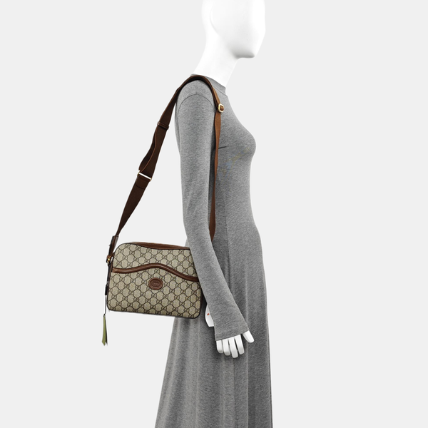 Monogram Coated Canvas Shoulder Bag Black
