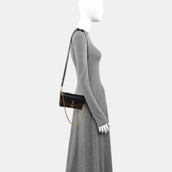 Coated Canvas Shoulder Bag Brown