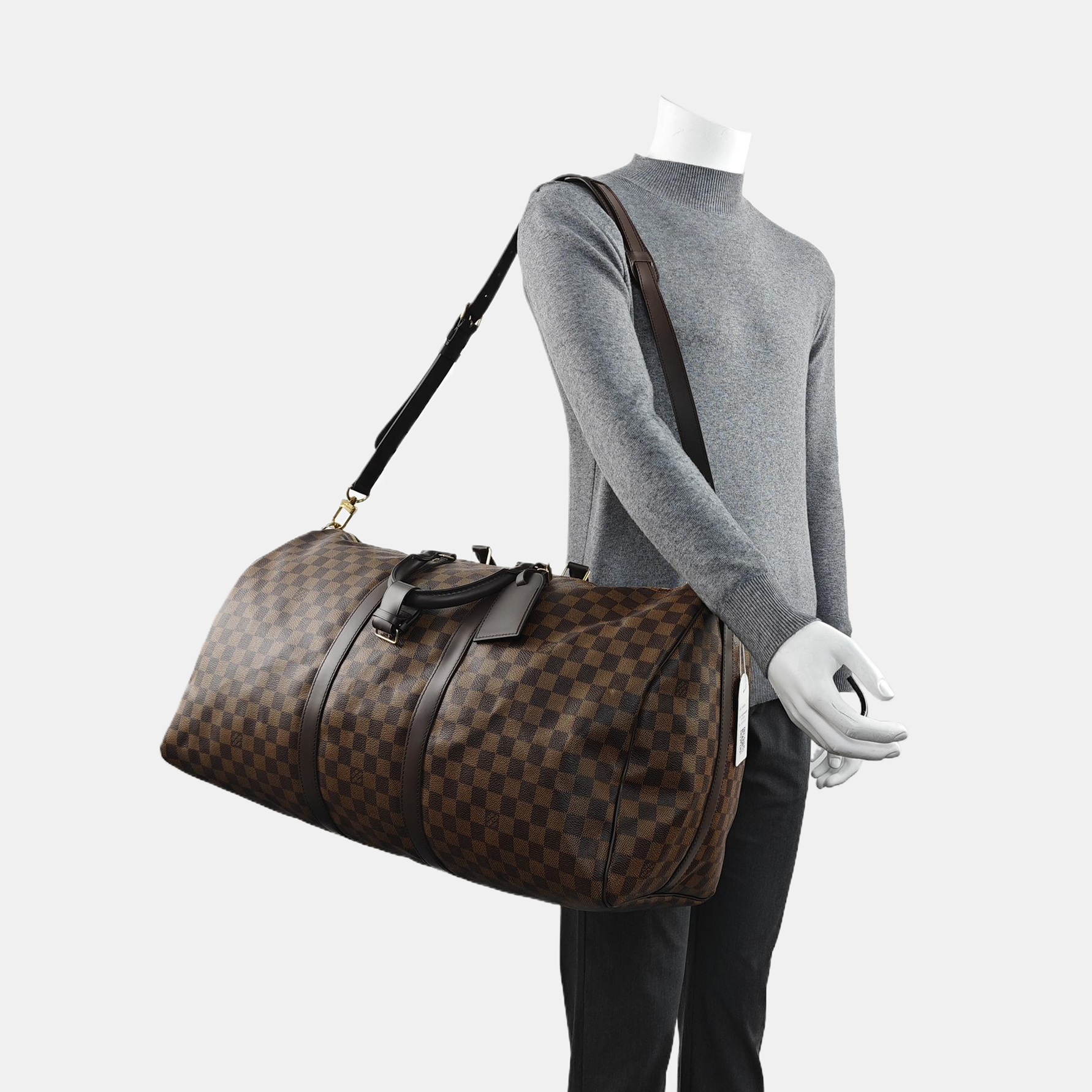 Authenticated pre-owned  KEEPALL 55 Coated Canvas Brown - Shoulder Bag at Looply