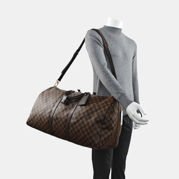 Authenticated pre-owned  KEEPALL 55 Coated Canvas Brown - Shoulder Bag at Looply