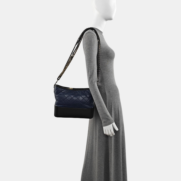 GABRIELLE Medium Quilted Calfskin Blue