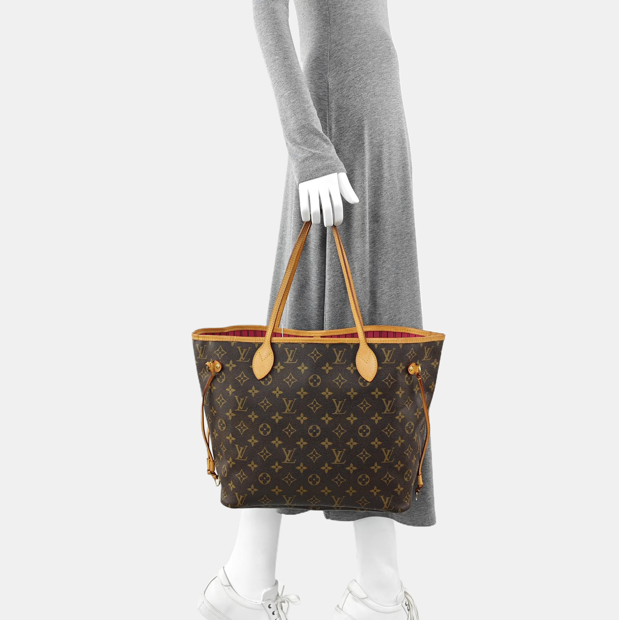 NEVERFULL MM Monogram Coated Canvas Brown