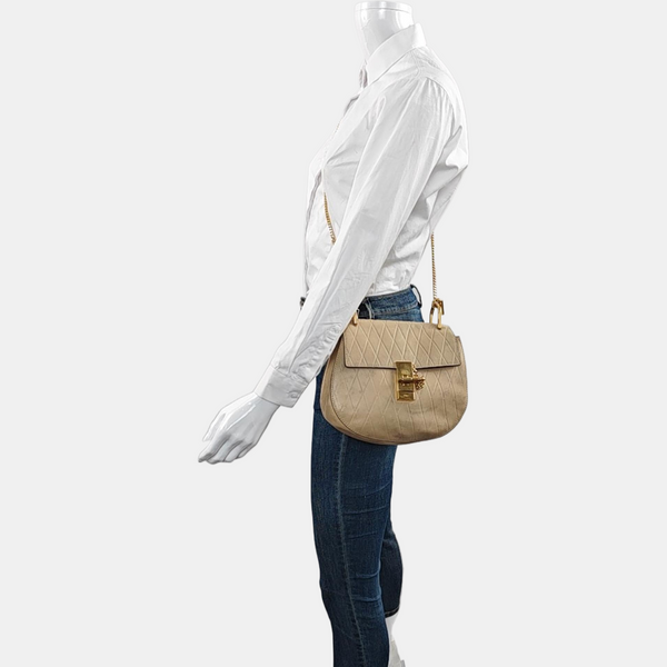 Drew Medium Calfskin Beige