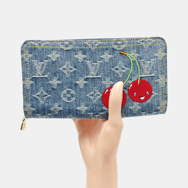 Monogram Fabric Wallet Blue