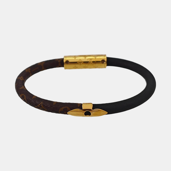 DAILY CONFIDENTIAL Leather Brown Bangle
