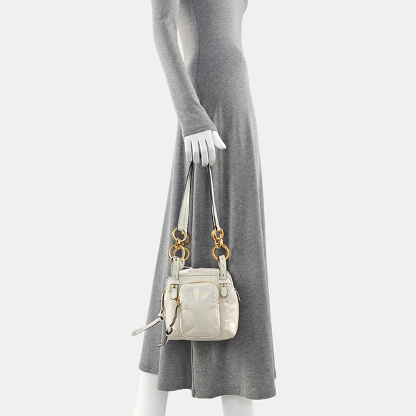 Dangle Mini Calfskin White