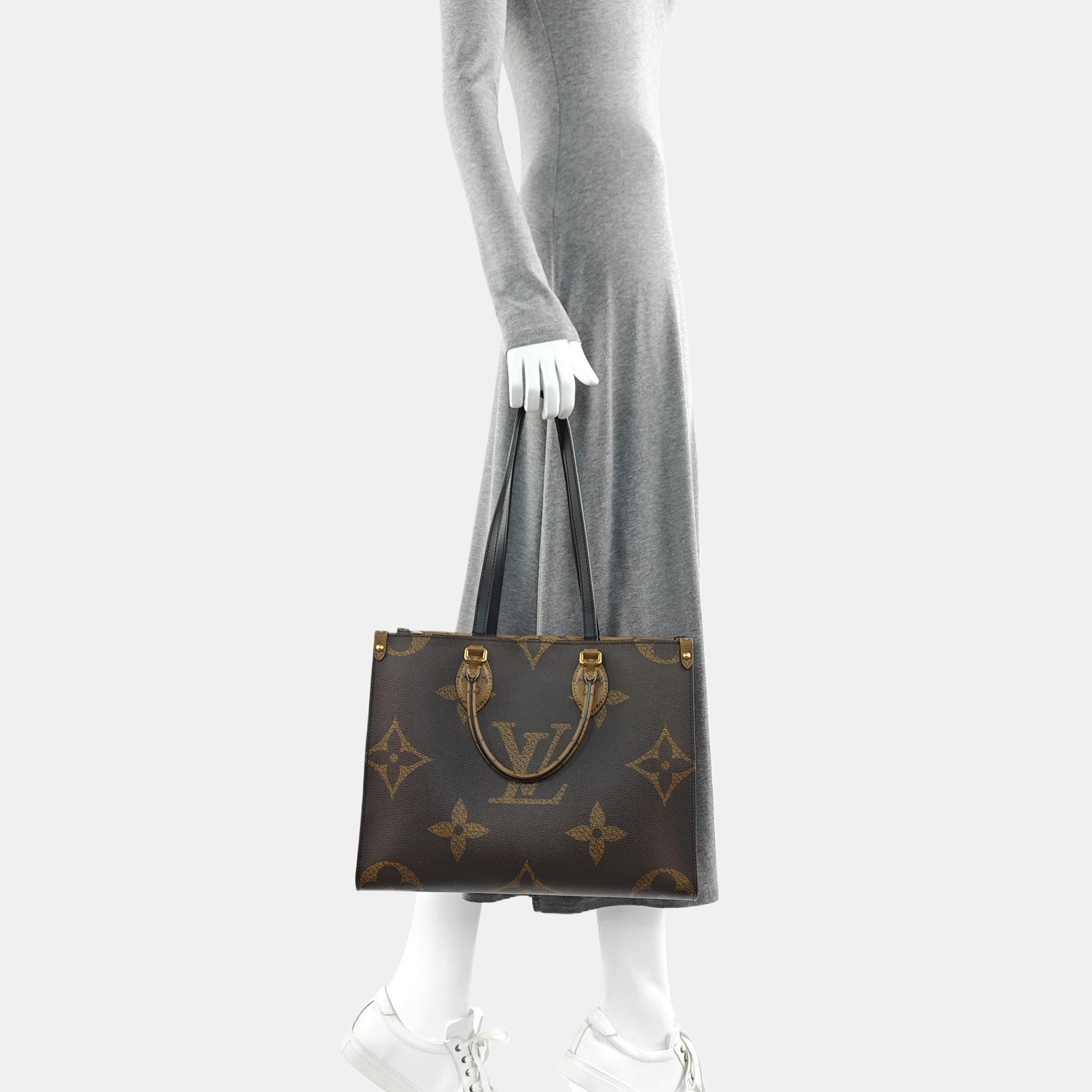 ONTHEGO MM Monogram Coated Canvas Brown