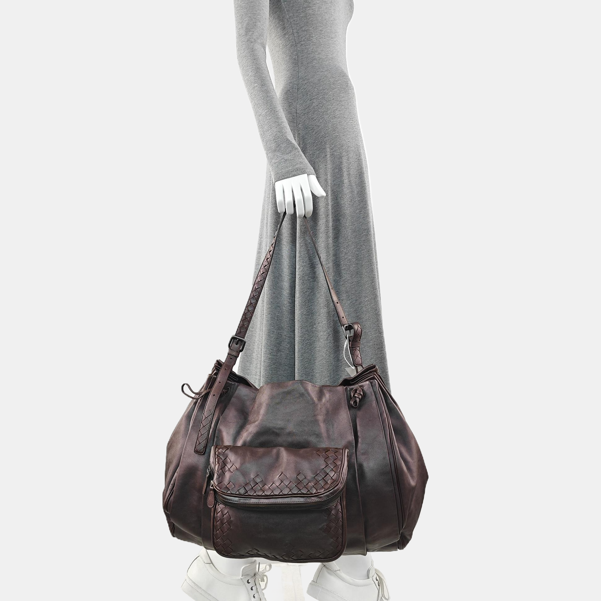 Lambskin Shoulder Bag Brown