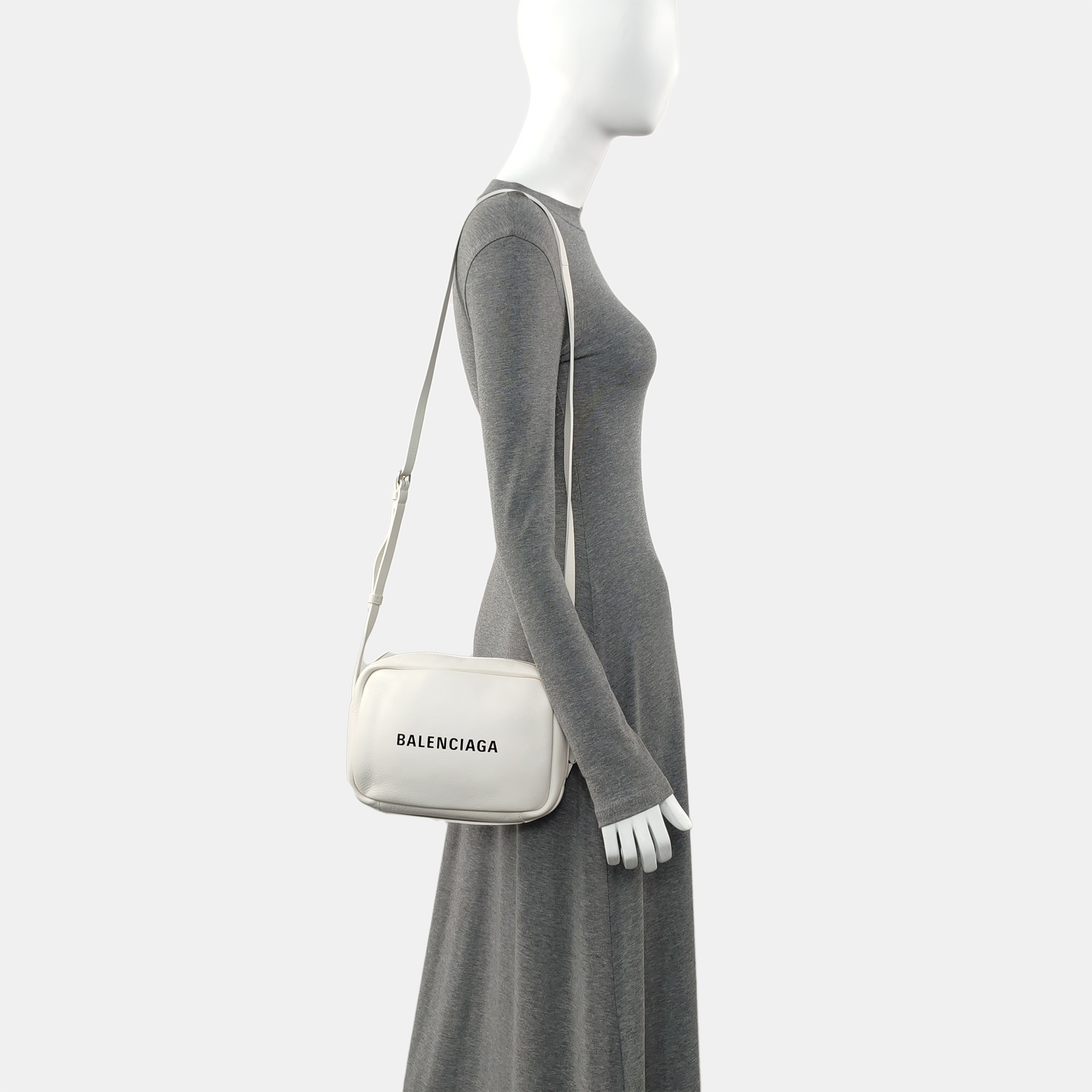 Calfskin Shoulder Bag Small White