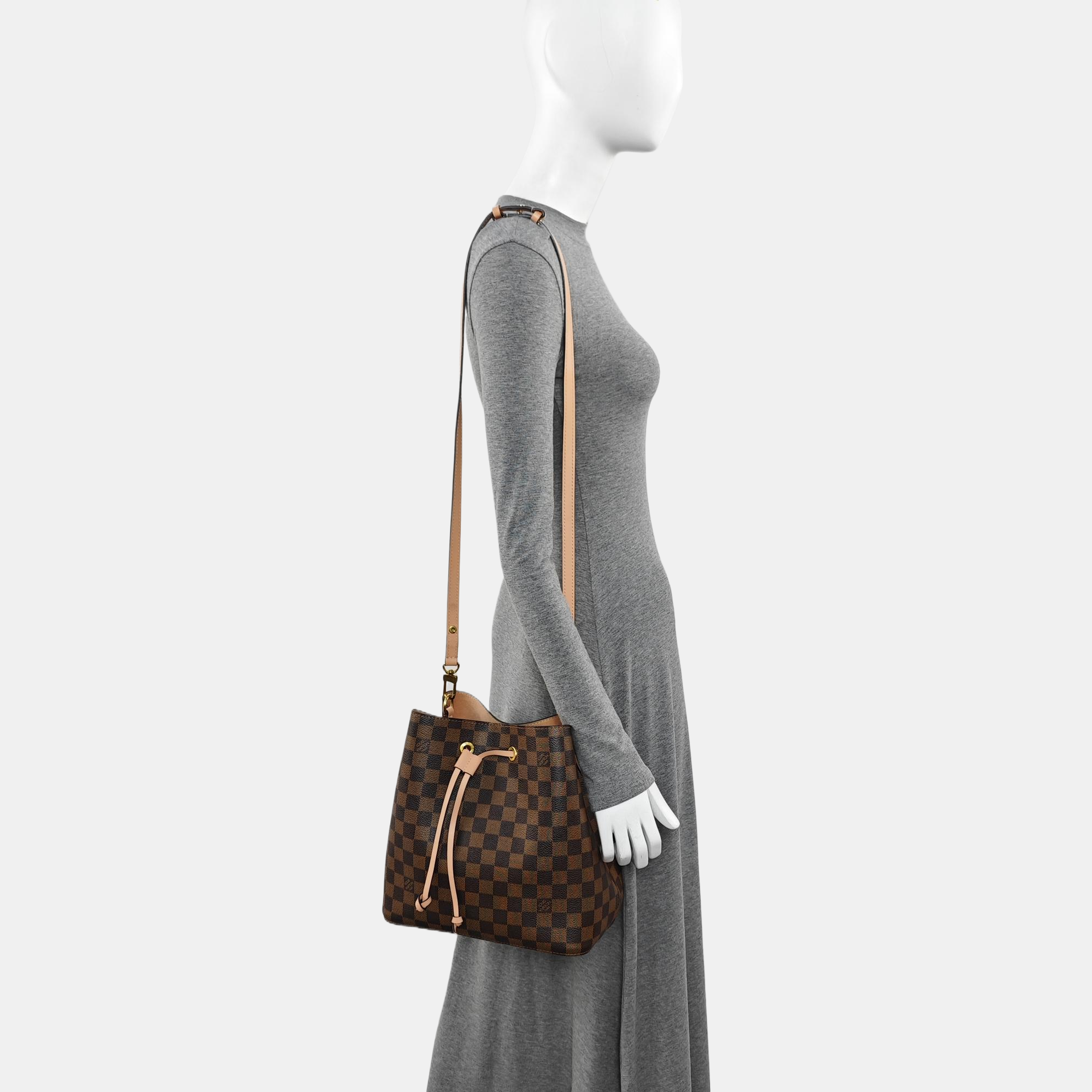 NÉONOÉ MM Damier Ebene Coated Canvas Brown