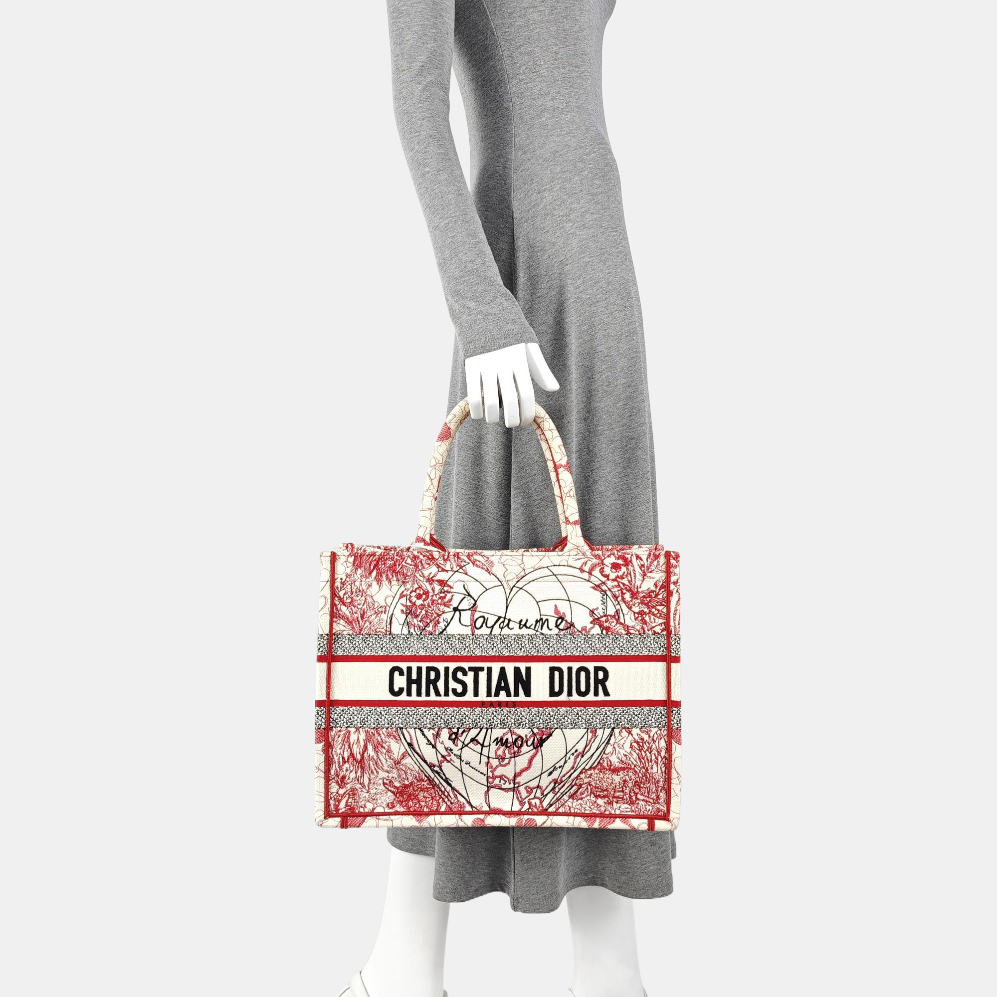 Book Tote Medium Fabric Red
