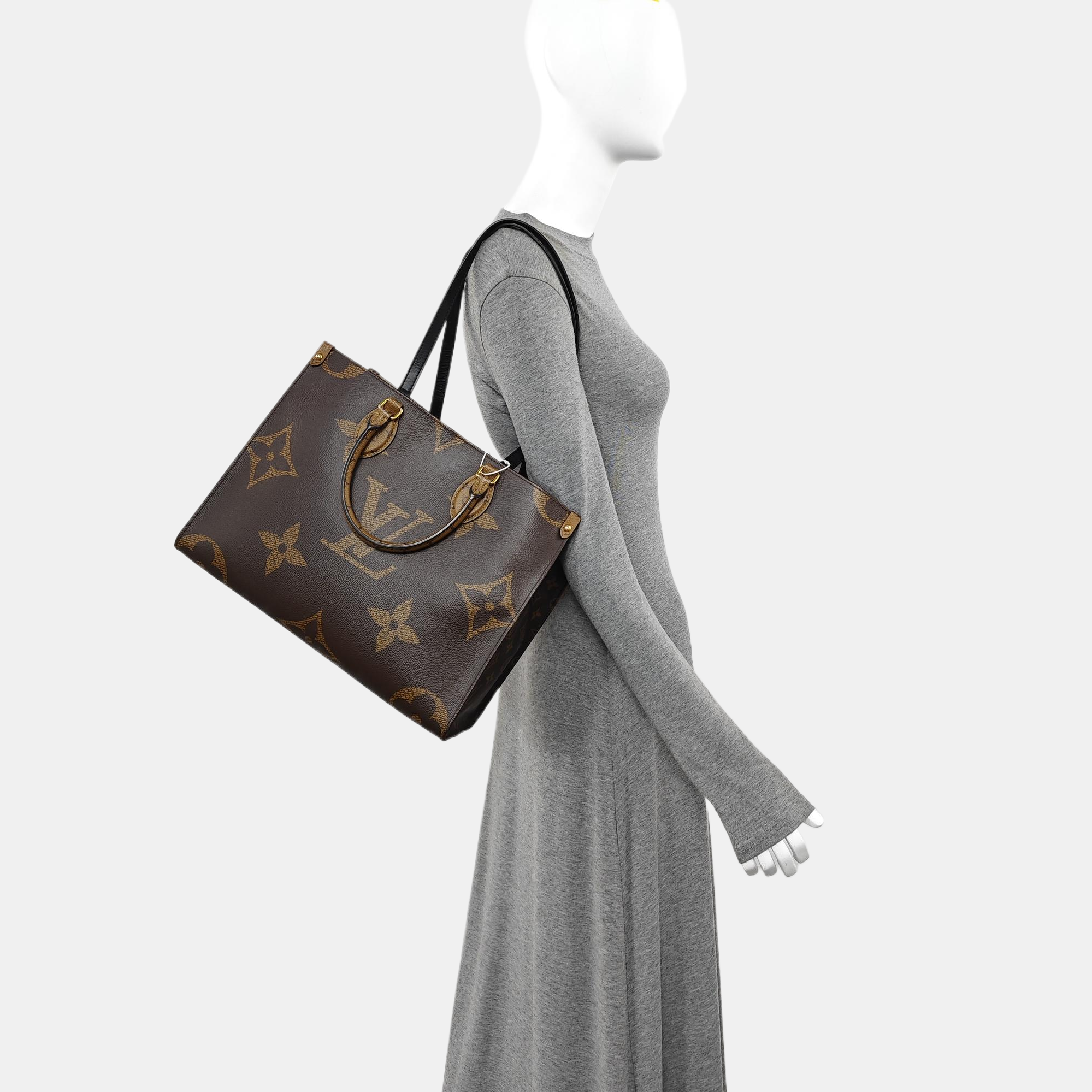 ONTHEGO MM Monogram Coated Canvas Brown