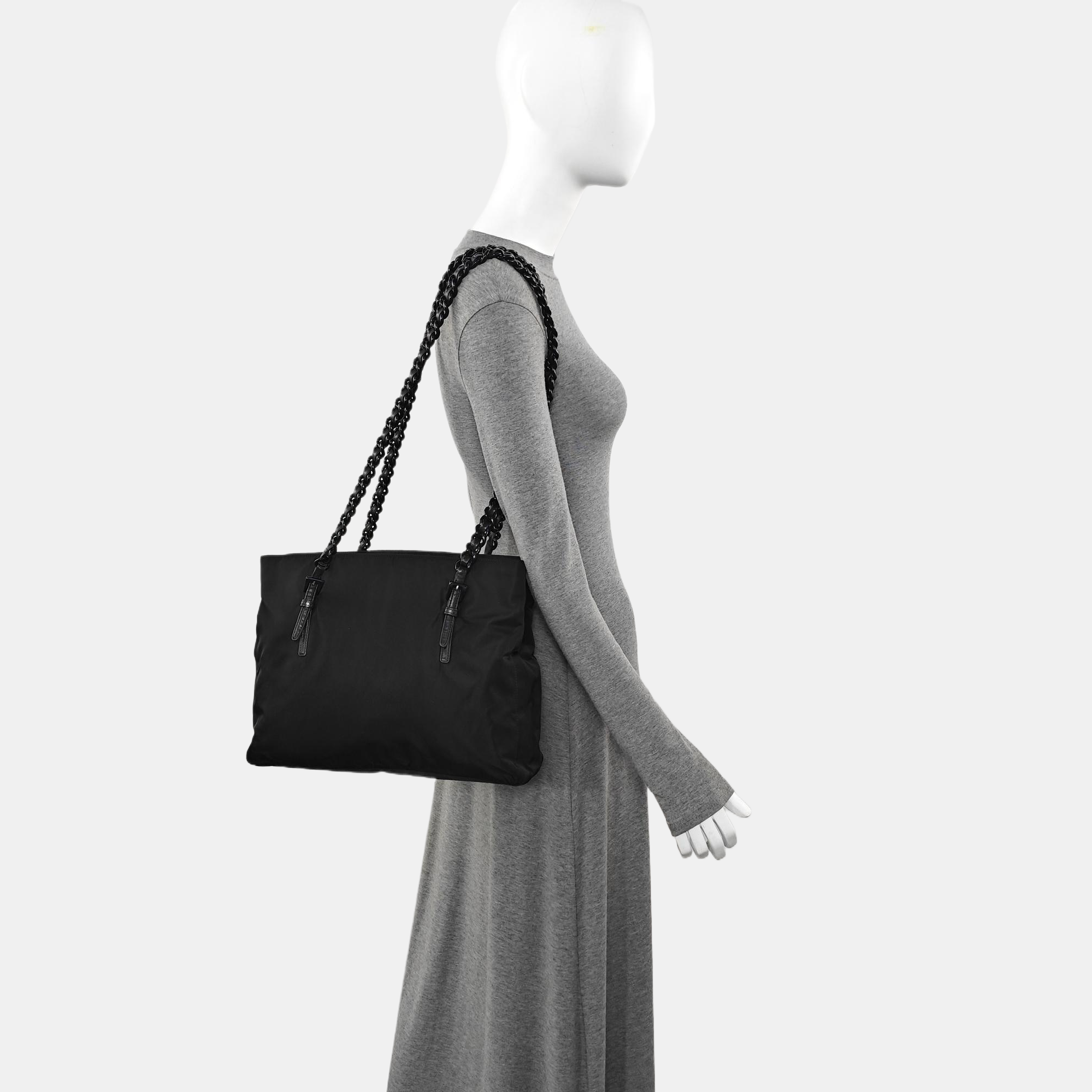 Nylon Shoulder Bag Black