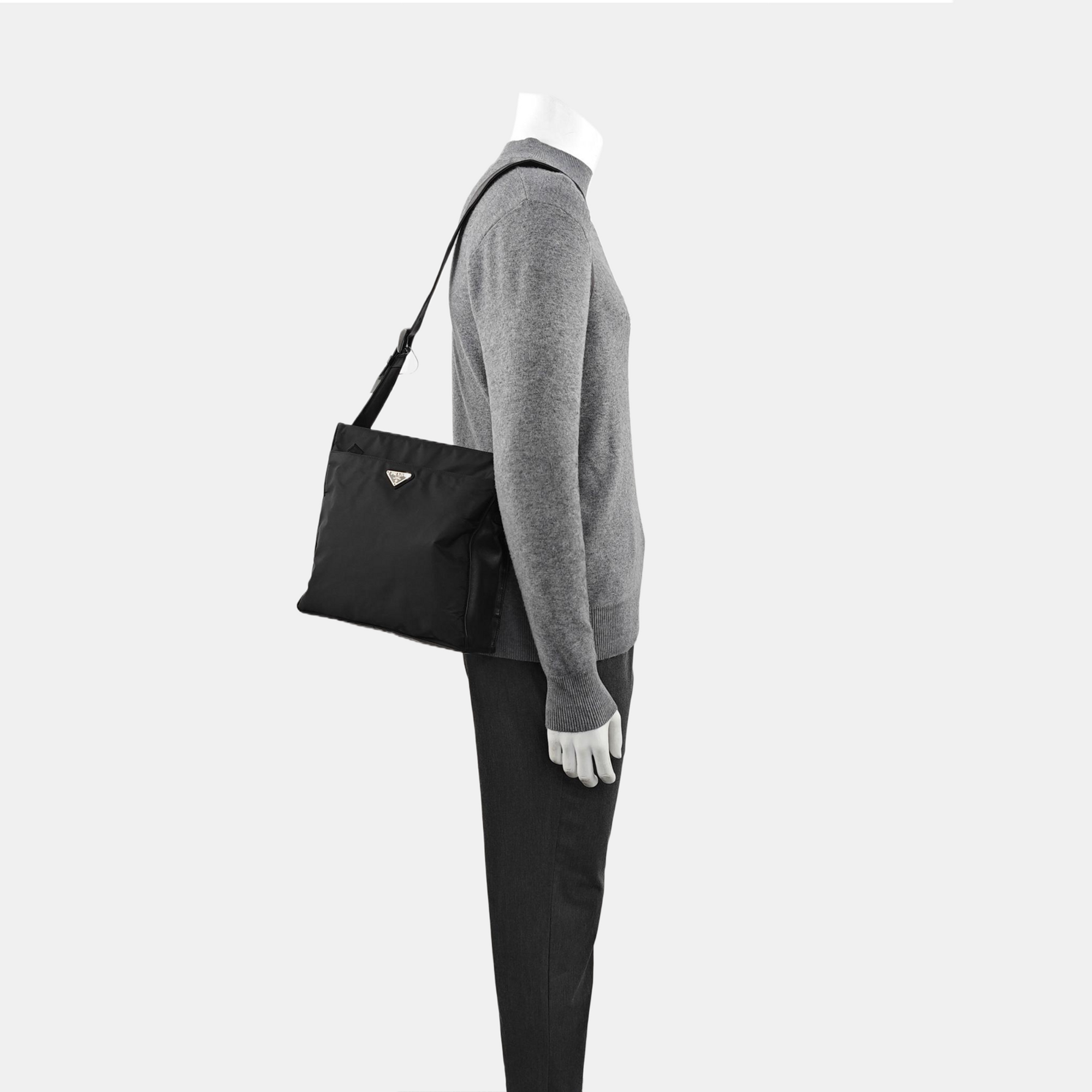 Nylon Shoulder Bag Black