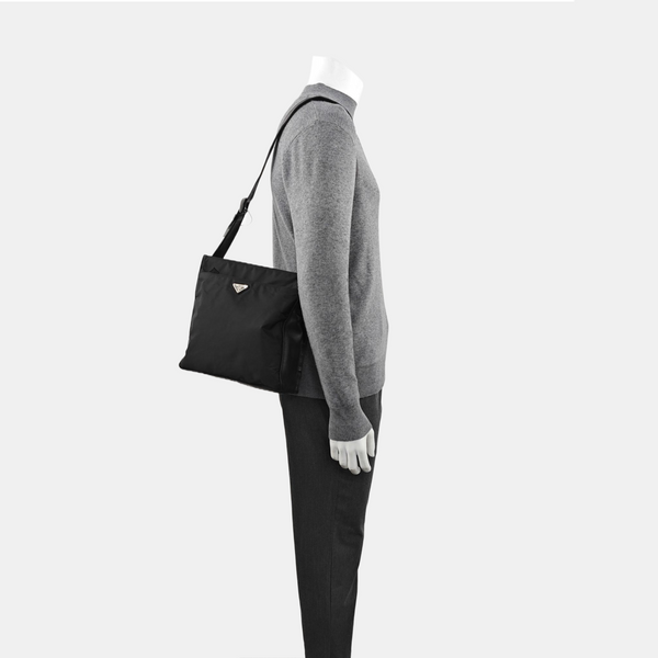 Nylon Shoulder Bag Black