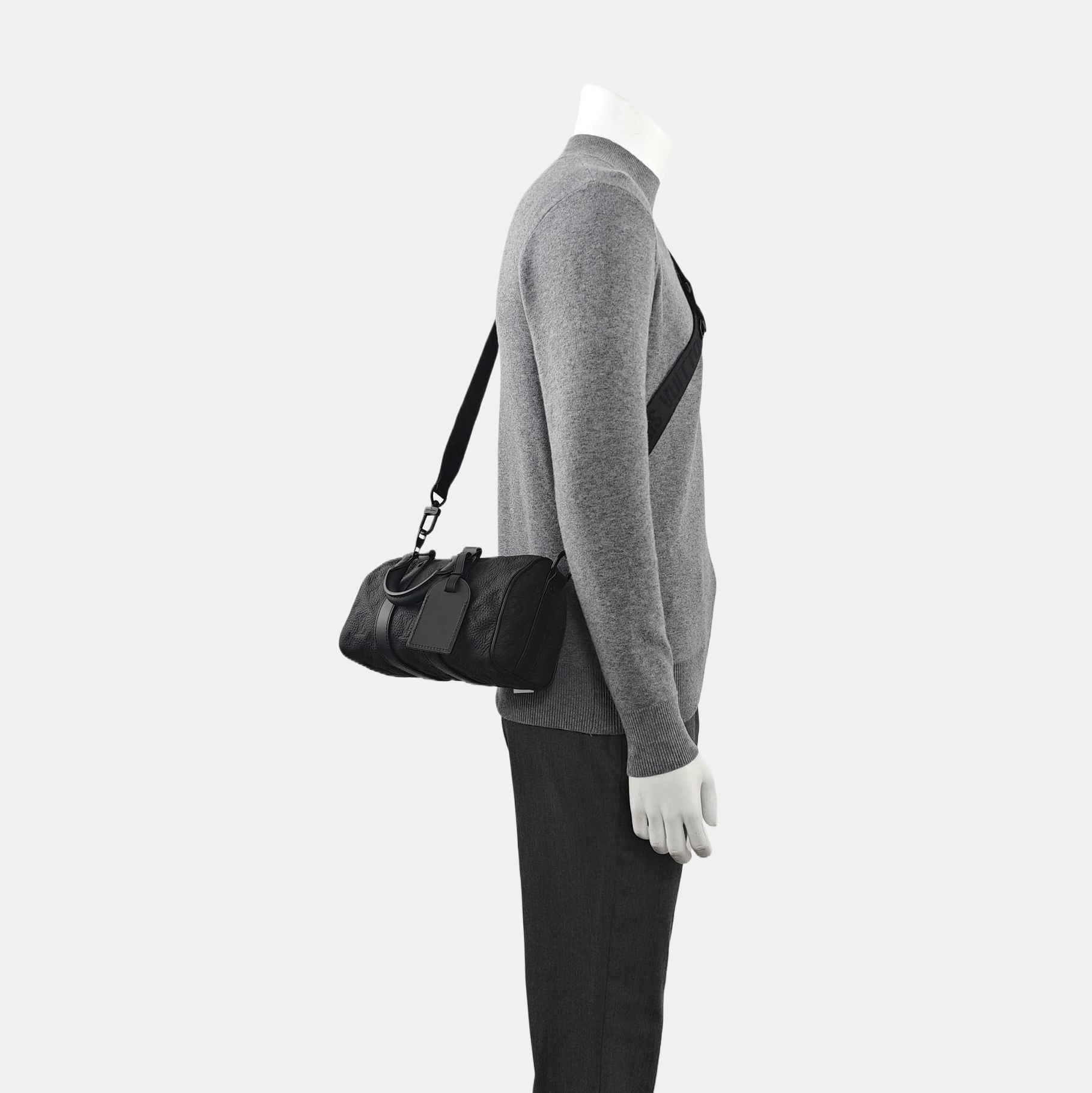 KEEPALL 25 Monogram Calfskin Black