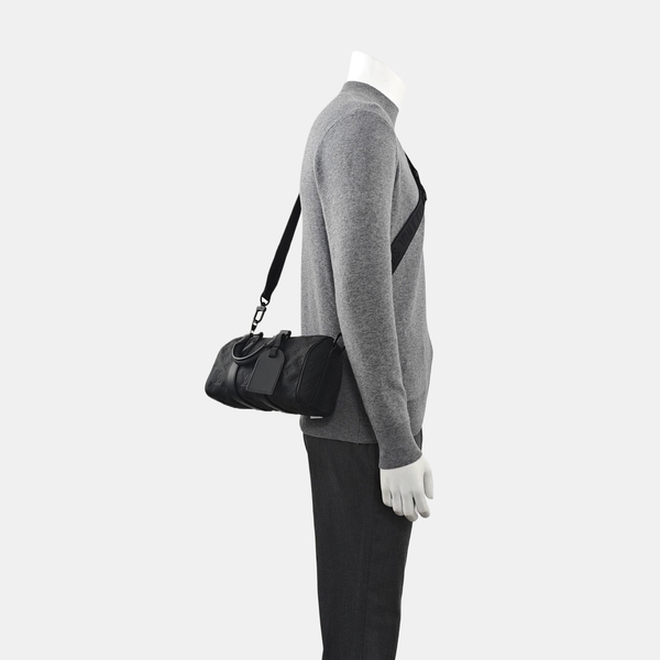 KEEPALL 25 Monogram Calfskin Black