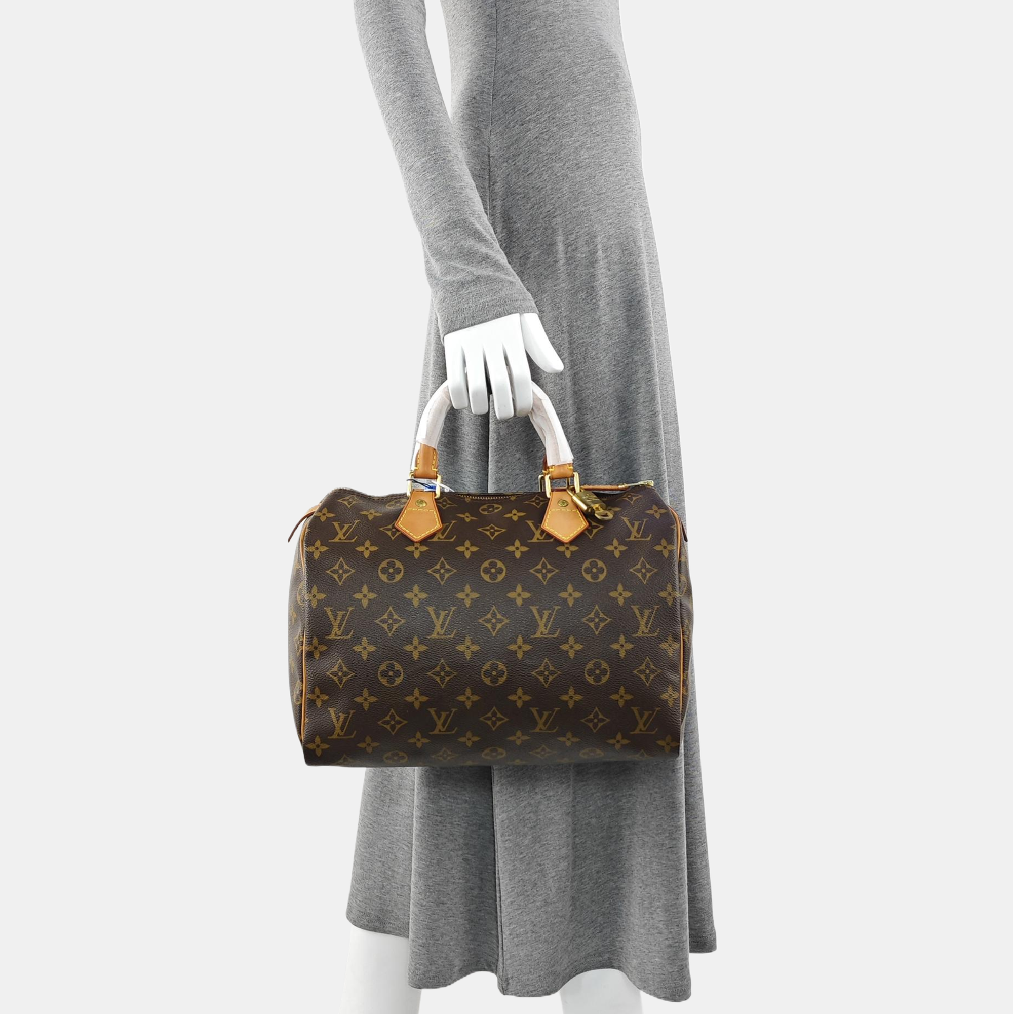 SPEEDY 30 Monogram Coated Canvas Brown
