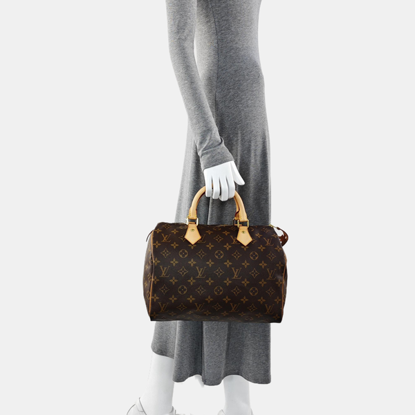 SPEEDY 30 Monogram Coated Canvas Brown