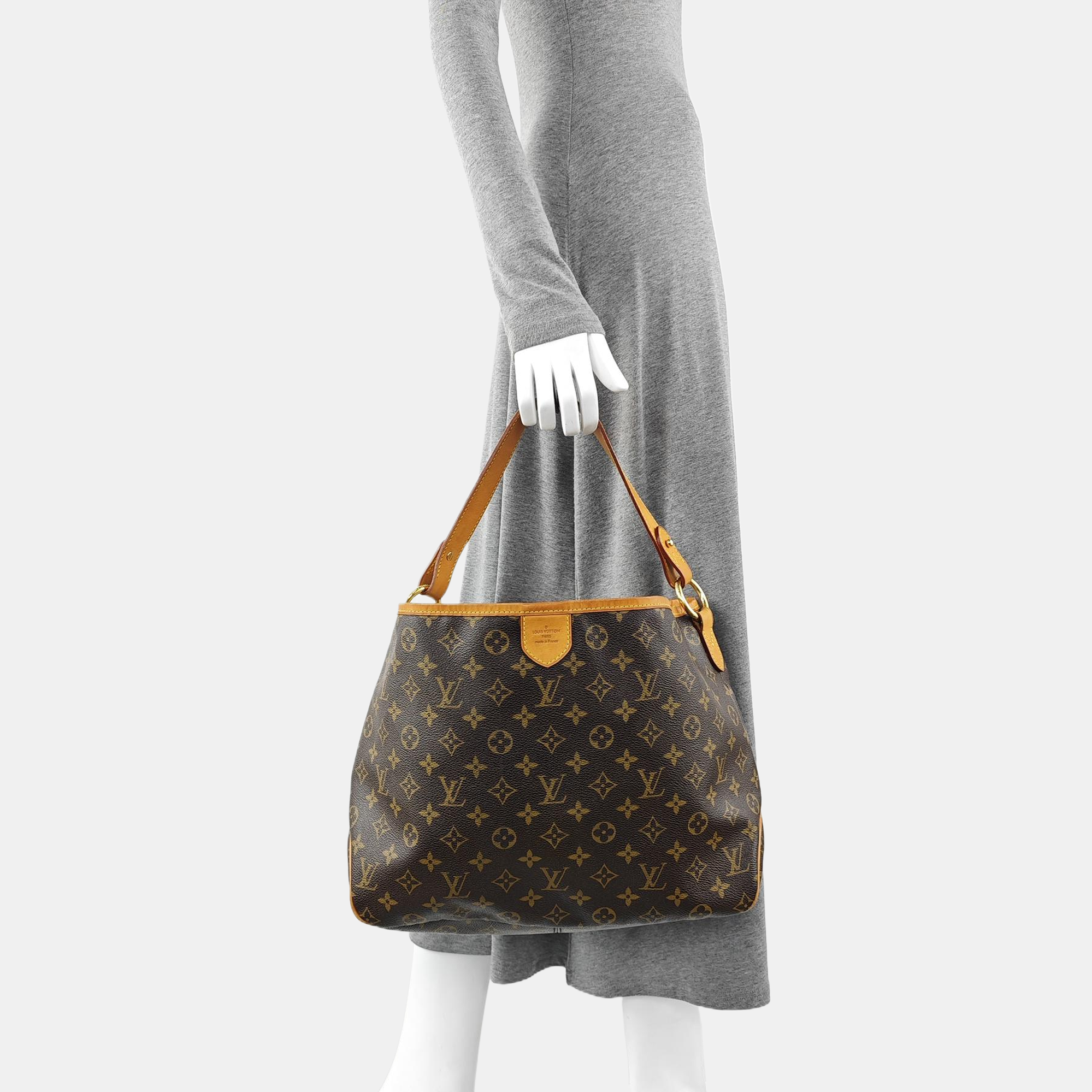 Monogram Coated Canvas Top Handle Bag Brown