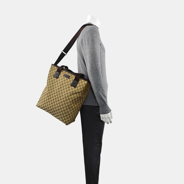 Monogram Canvas Tote Bag Brown