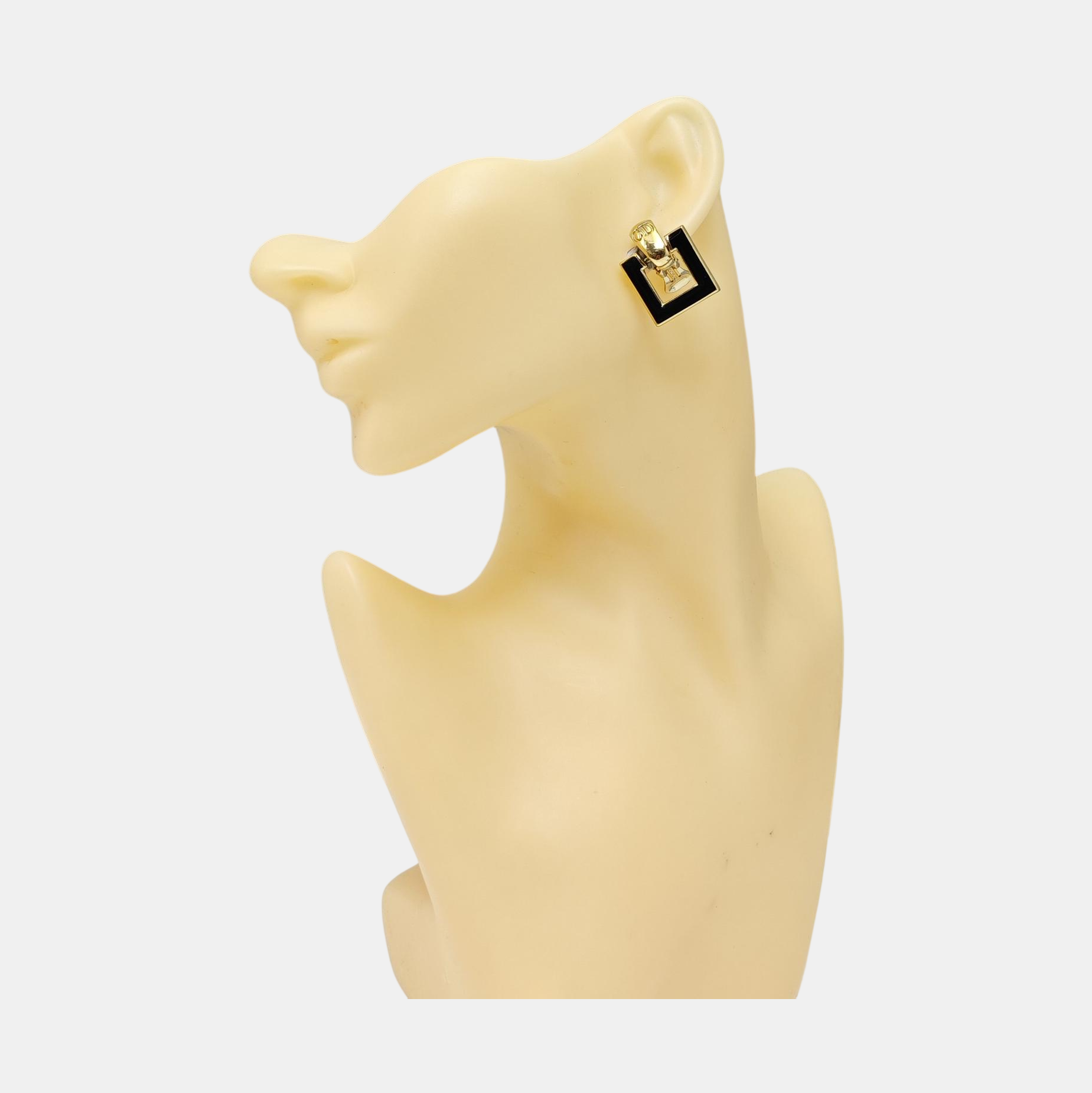Metal Black Clip On Earrings