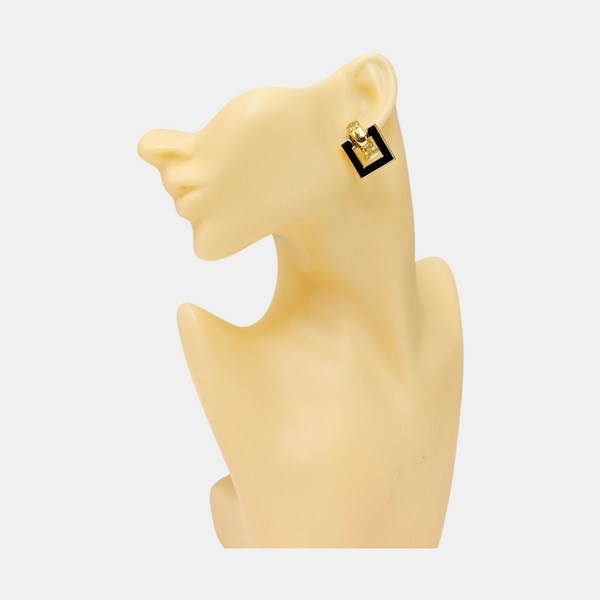 Metal Black Clip On Earrings