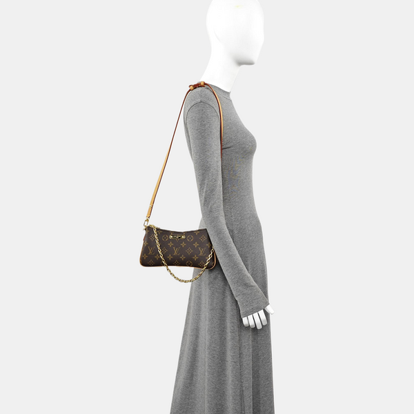 LIV POCHETTE Monogram Coated Canvas Brown