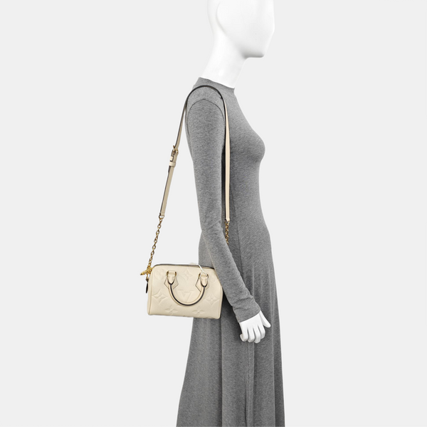SPEEDY 20 Monogram Calfskin Beige