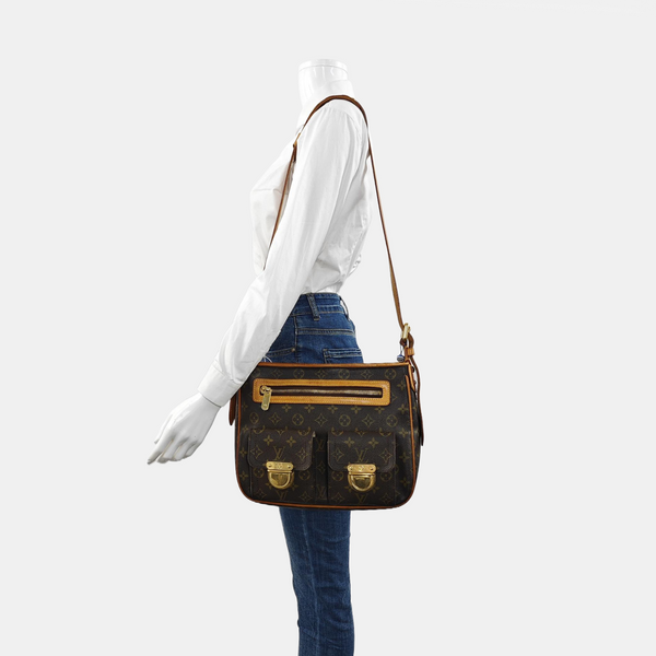 HUDSON MM Monogram Coated Canvas Brown