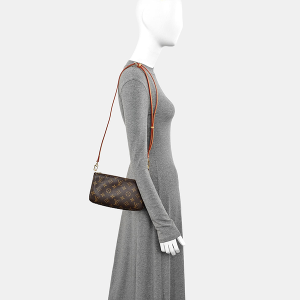 Monogram Coated Canvas Shoulder Bag Brown