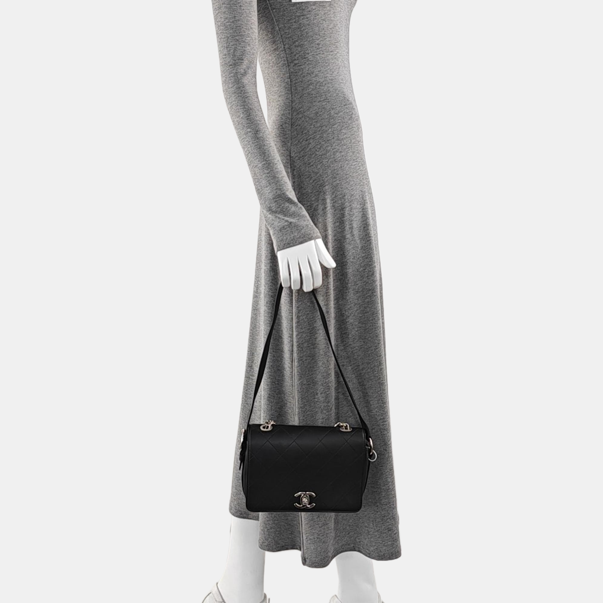 Calfskin Shoulder Bag Black