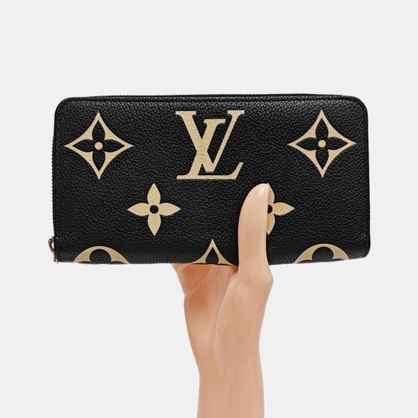 ZIPPY Monogram Calfskin Black Wallet