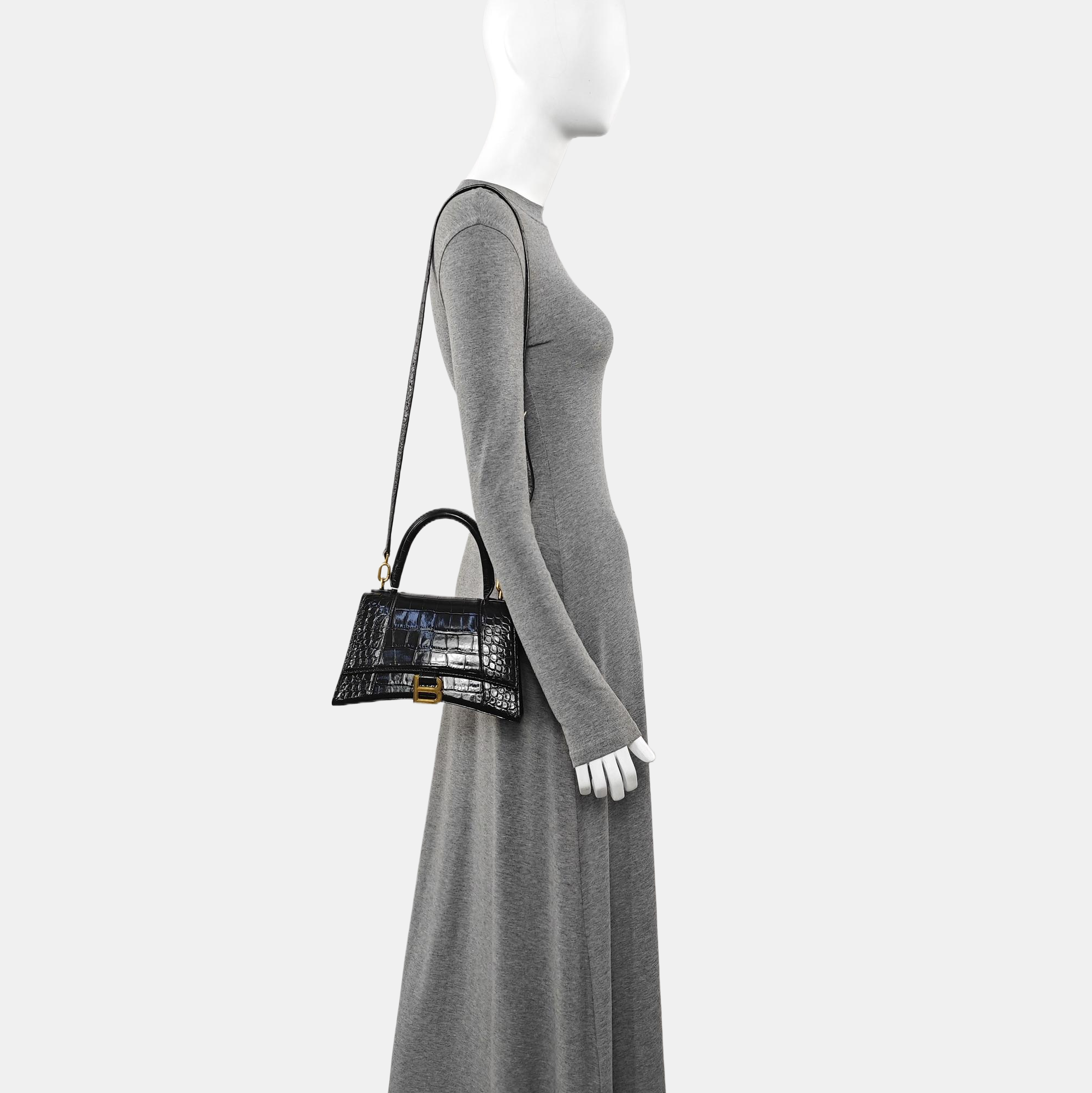 Hourglass S Calfskin Black