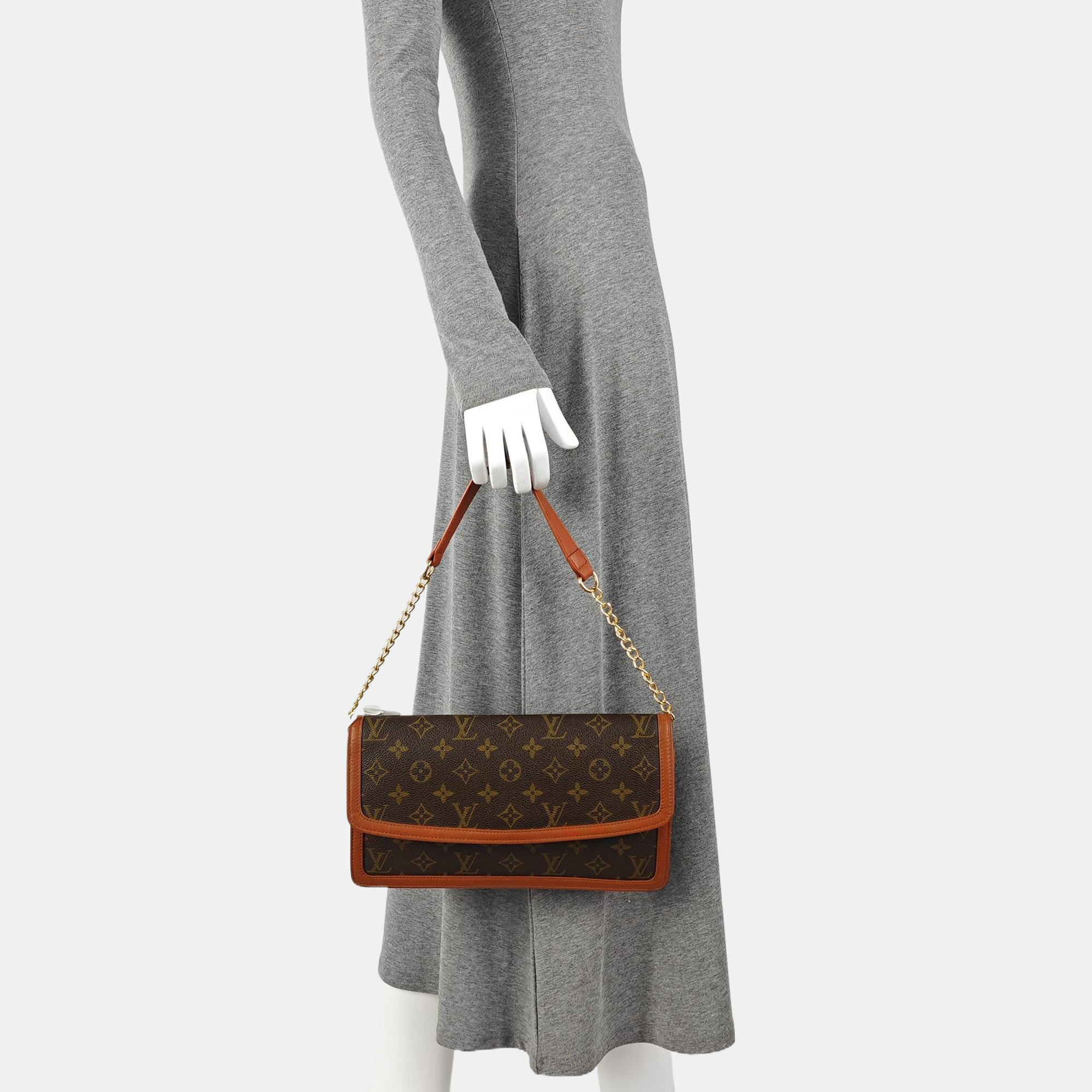 DAME GM Monogram Coated Canvas Brown
