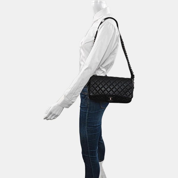 Small Quilted Grained Calfskin Black
