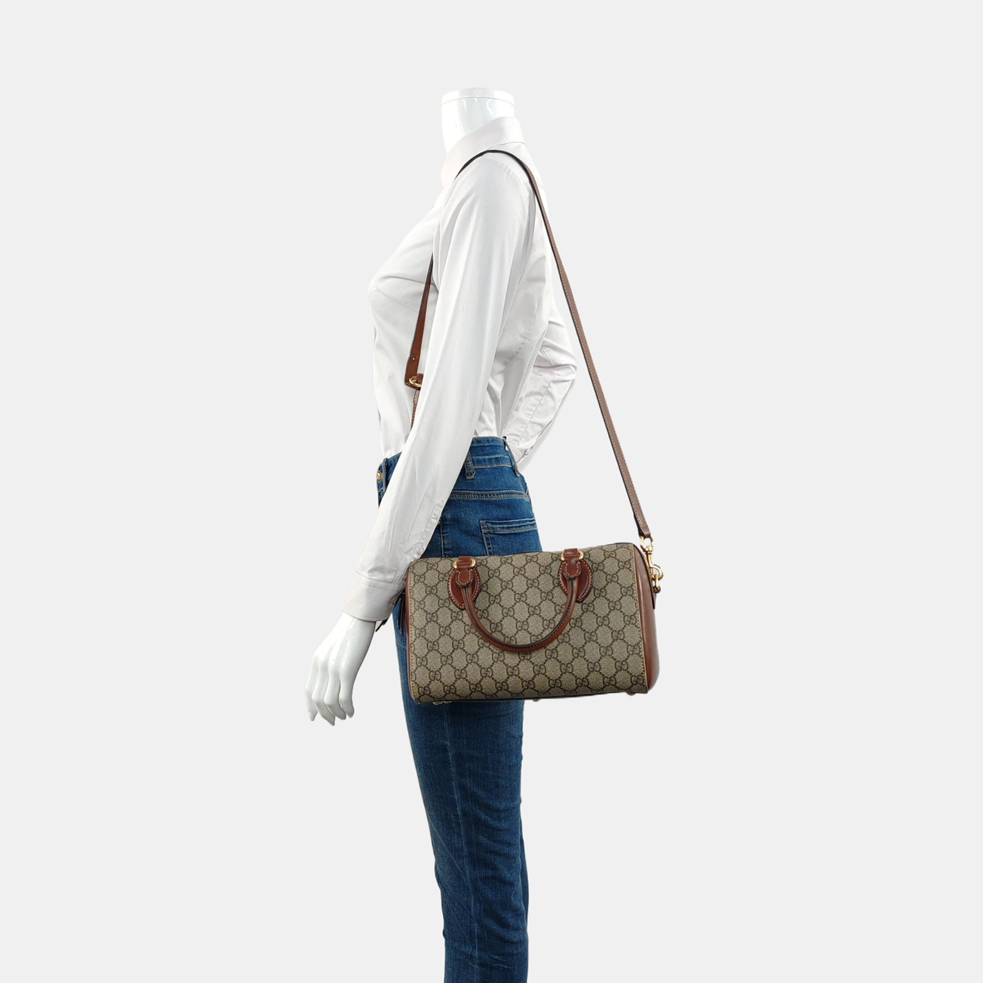 GG Blooms Monogram Coated Canvas Black