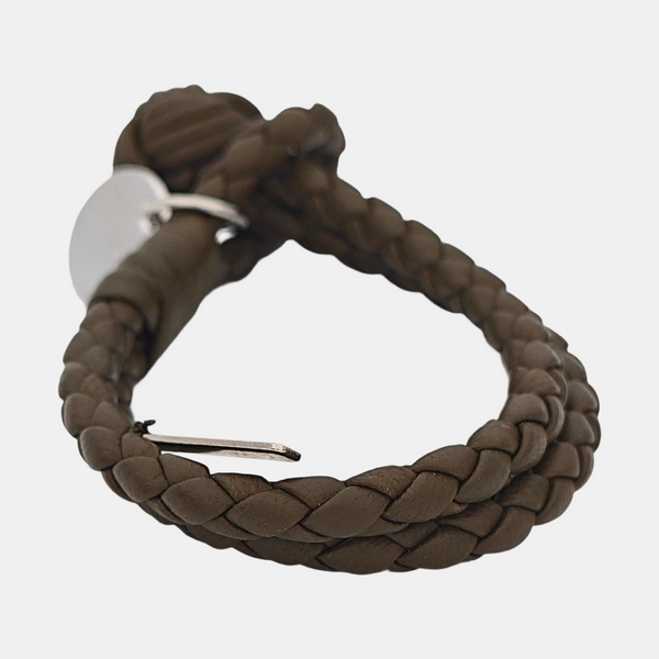 Brazalete verde de cuero