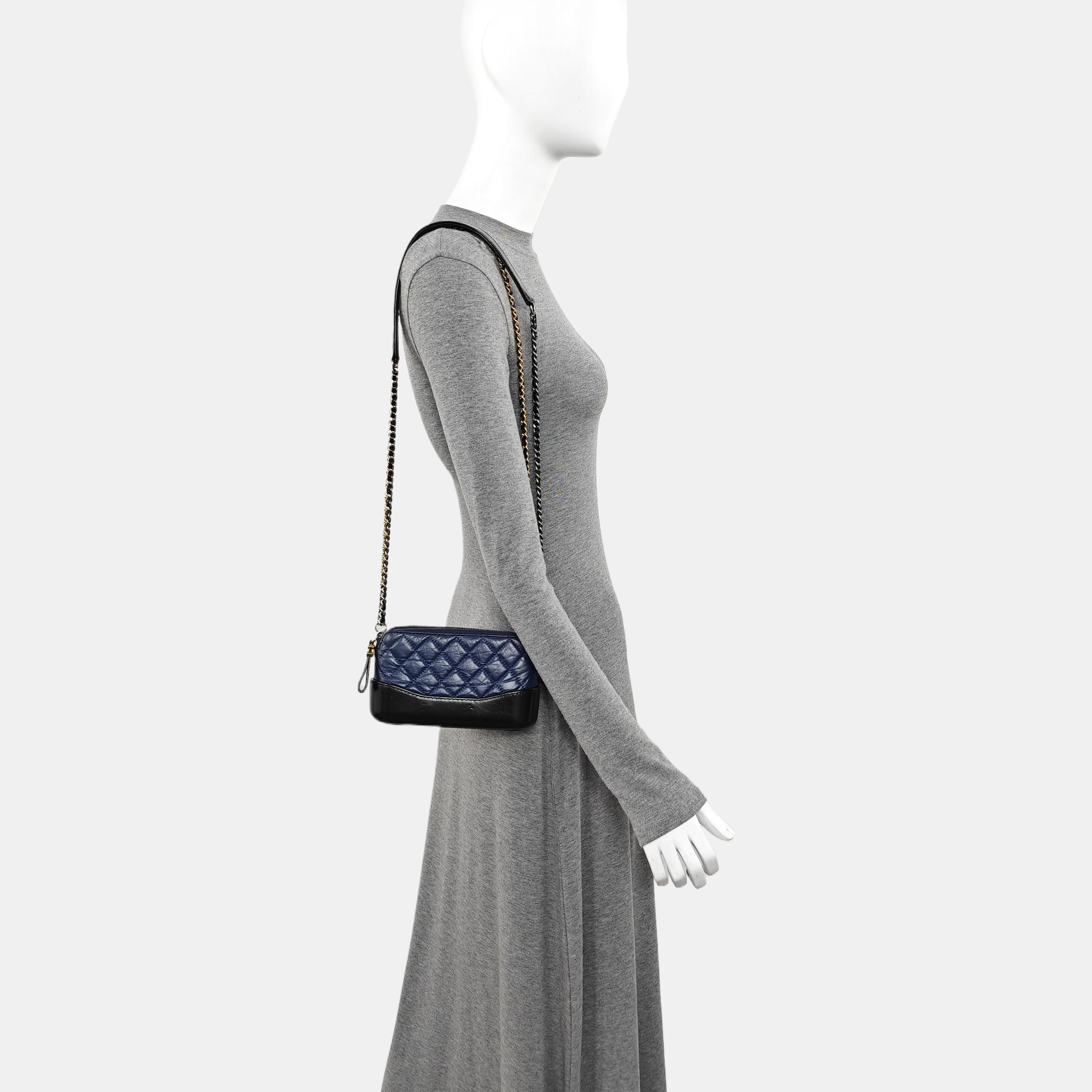 GABRIELLE Mini Quilted Calfskin Blue