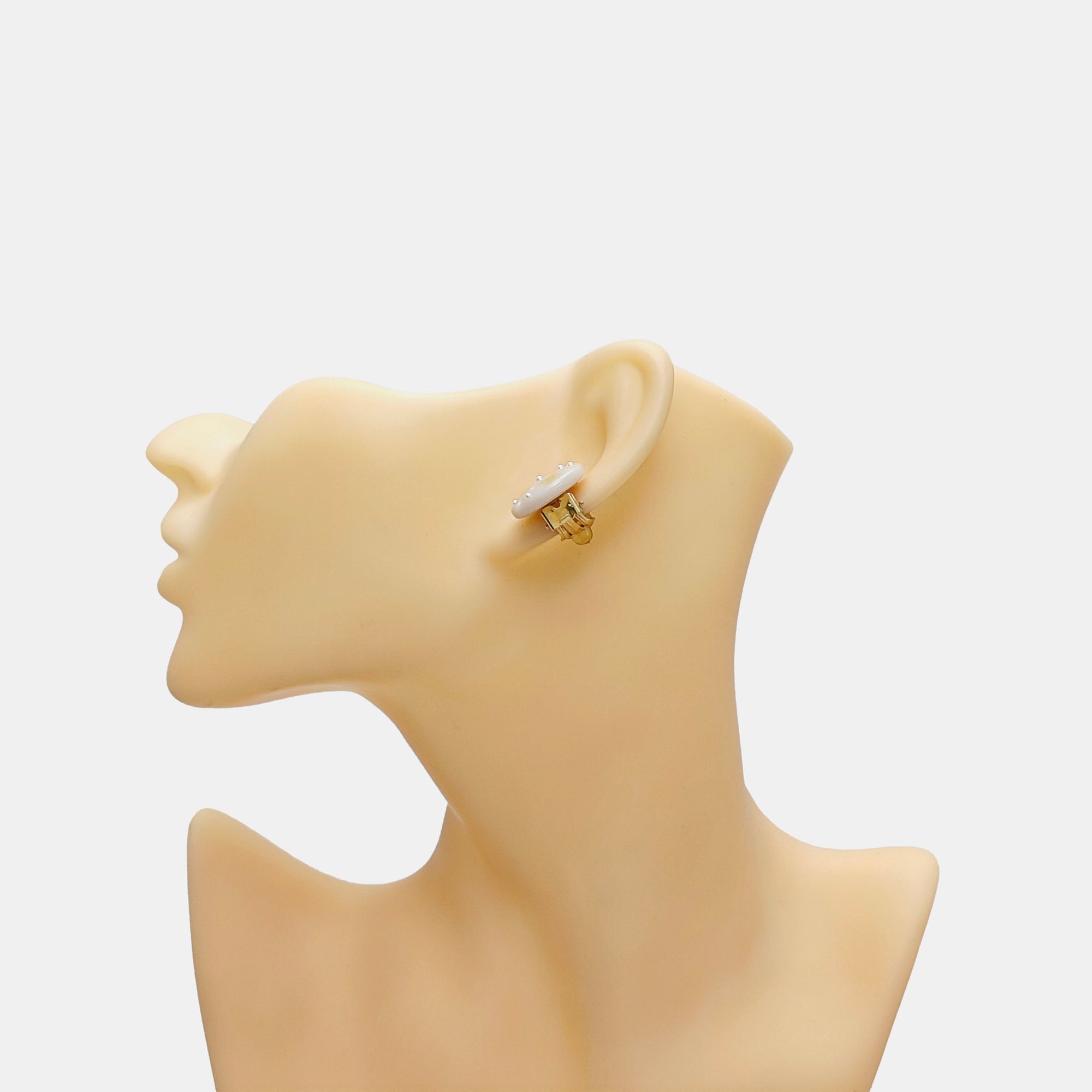 Metal White Clip On Earrings