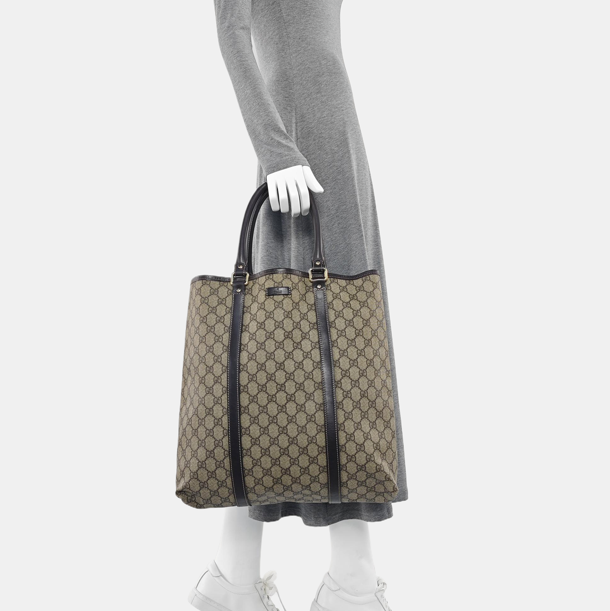 Monogram Coated Canvas Tote Bag Beige