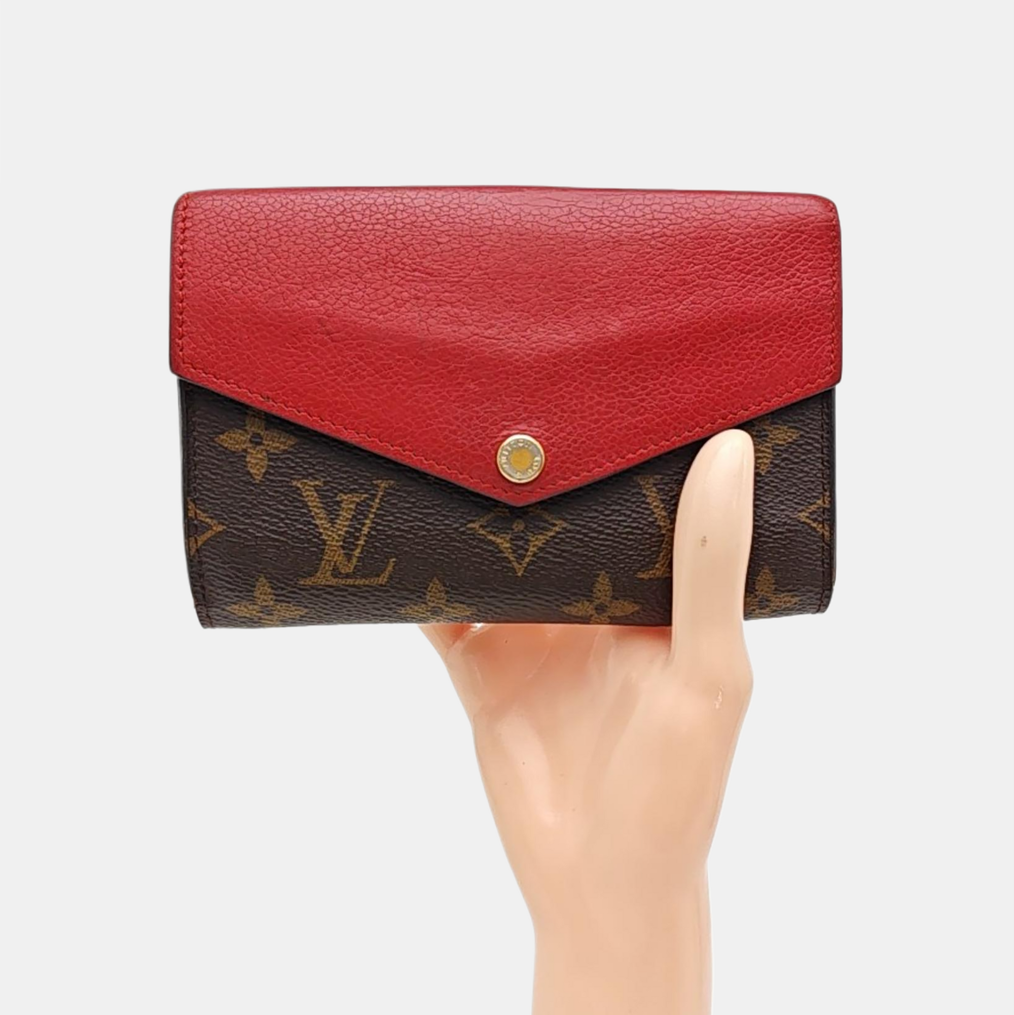 MARIE LOU Monogram Coated Canvas Brown Wallet