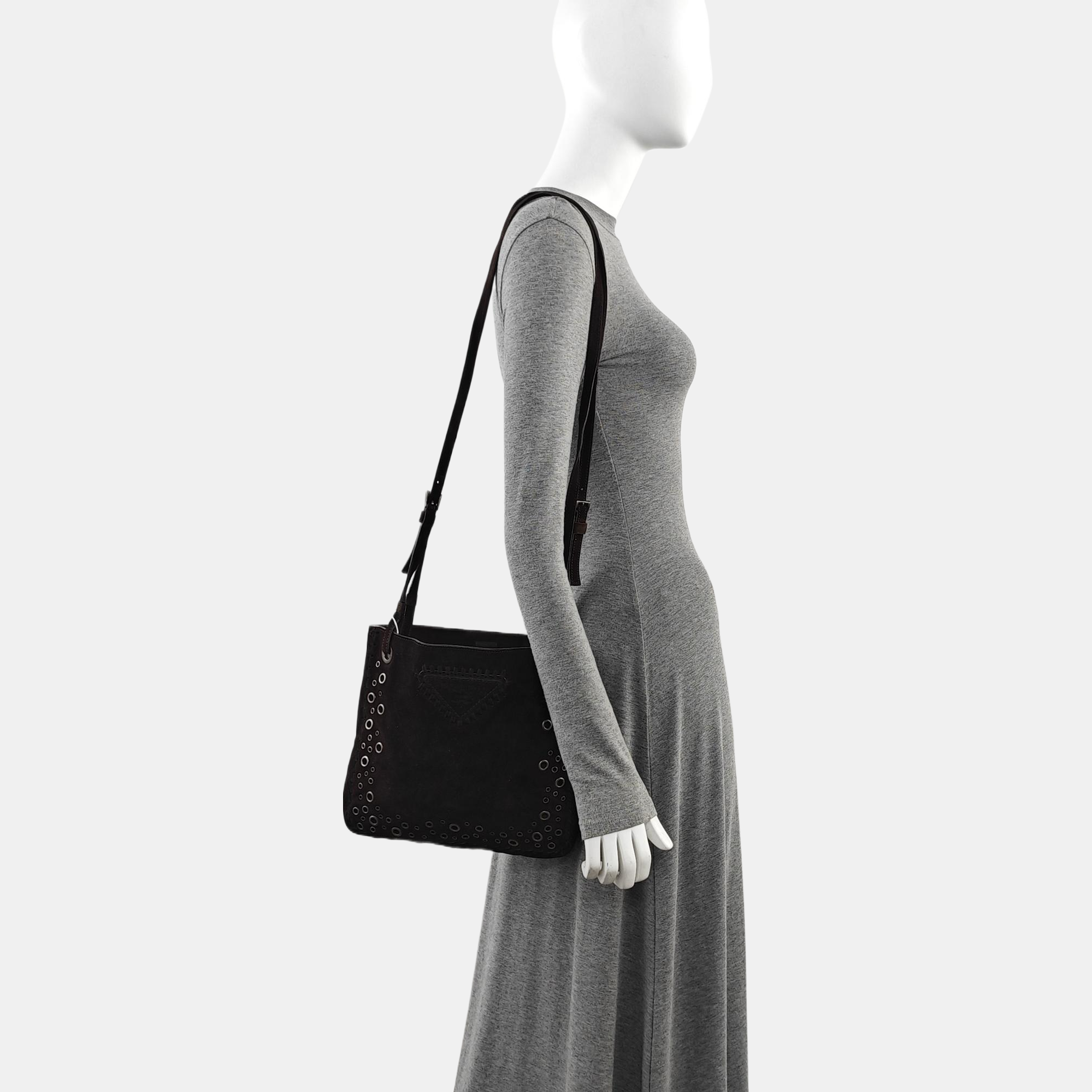 Suede Tote Bag Brown