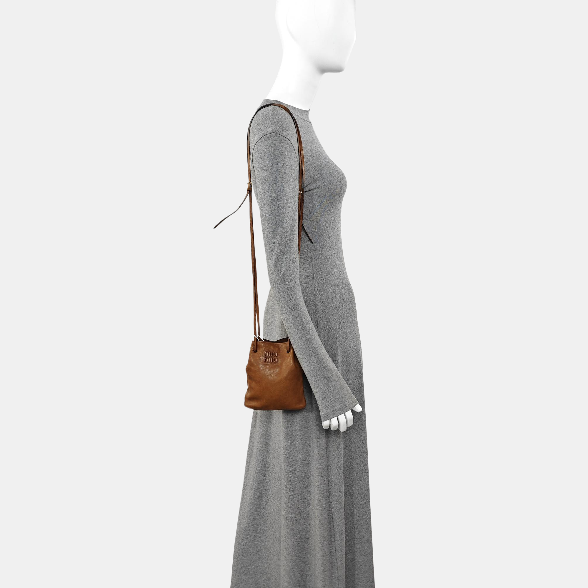 Lambskin Shoulder Bag Brown