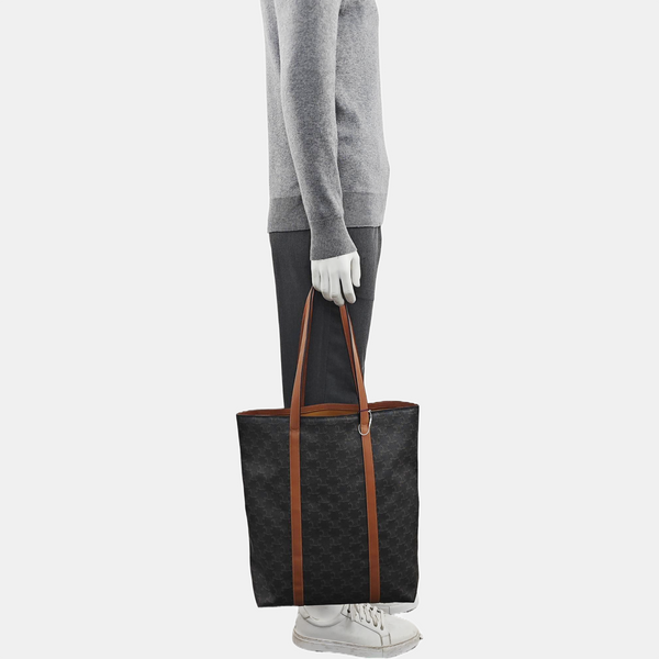 Coated Canvas Tote Bag Brown