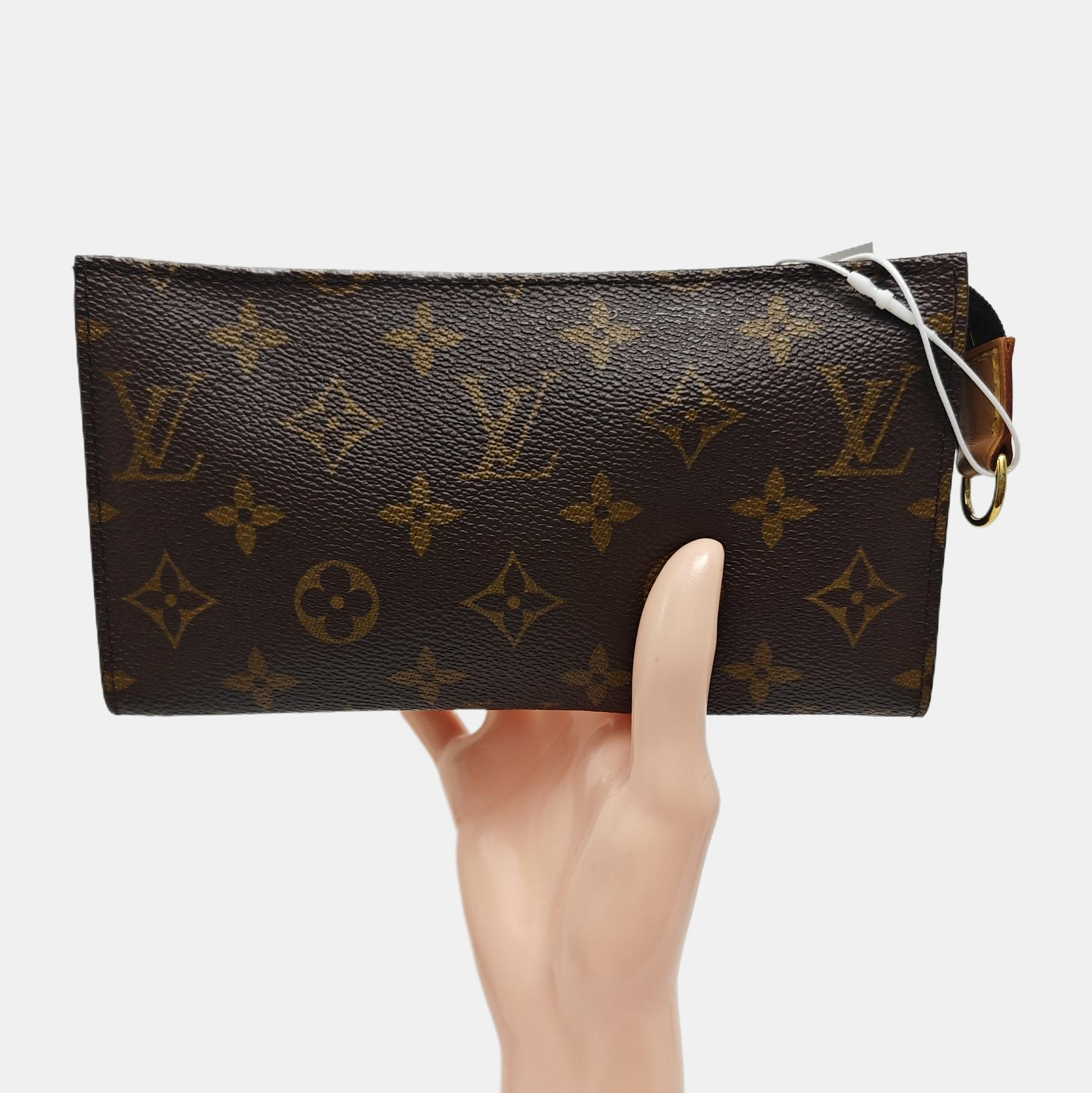 Monogram Coated Canvas Clutch Brown