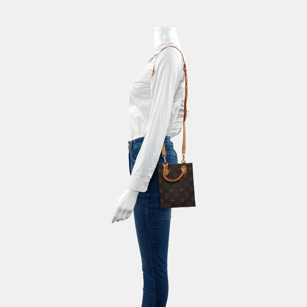 SAC PLAT Mini Monogram Coated Canvas Brown