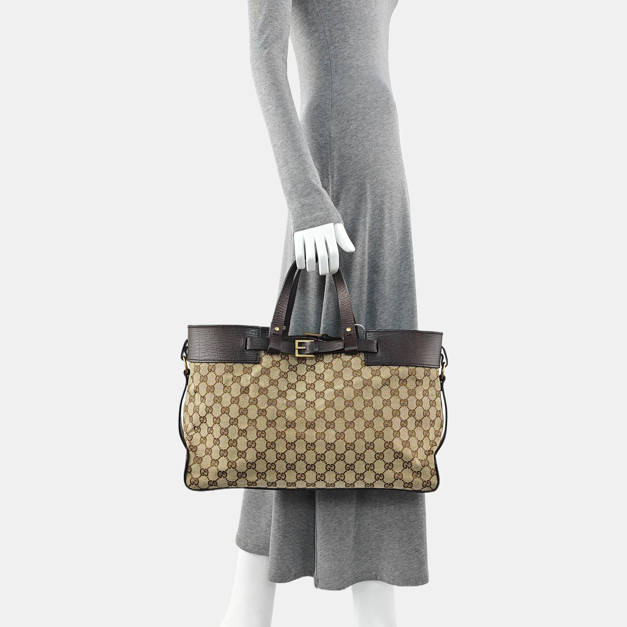 Monogram Canvas Tote Bag Brown