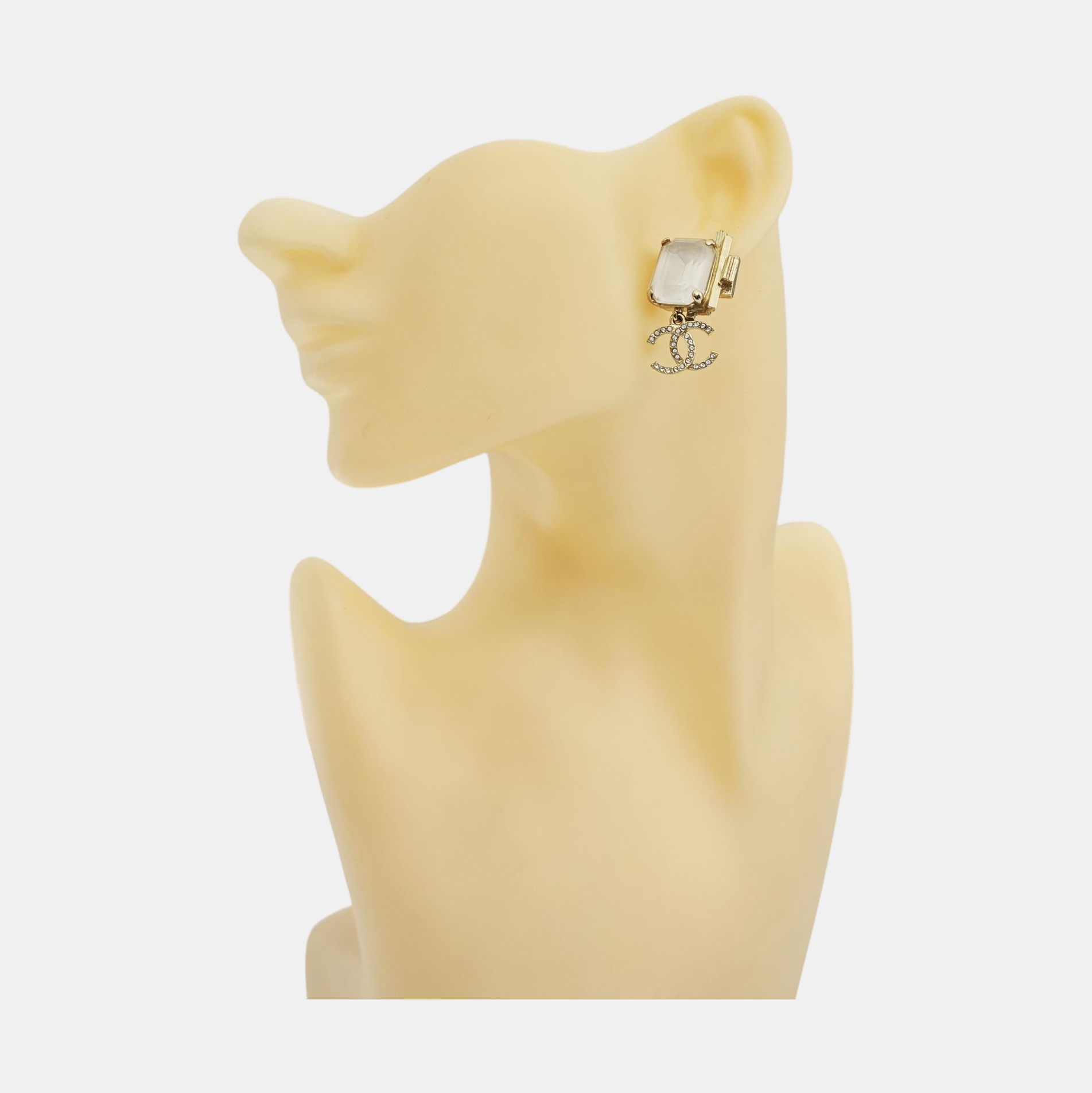 CC Logo Brass Gold Earrings