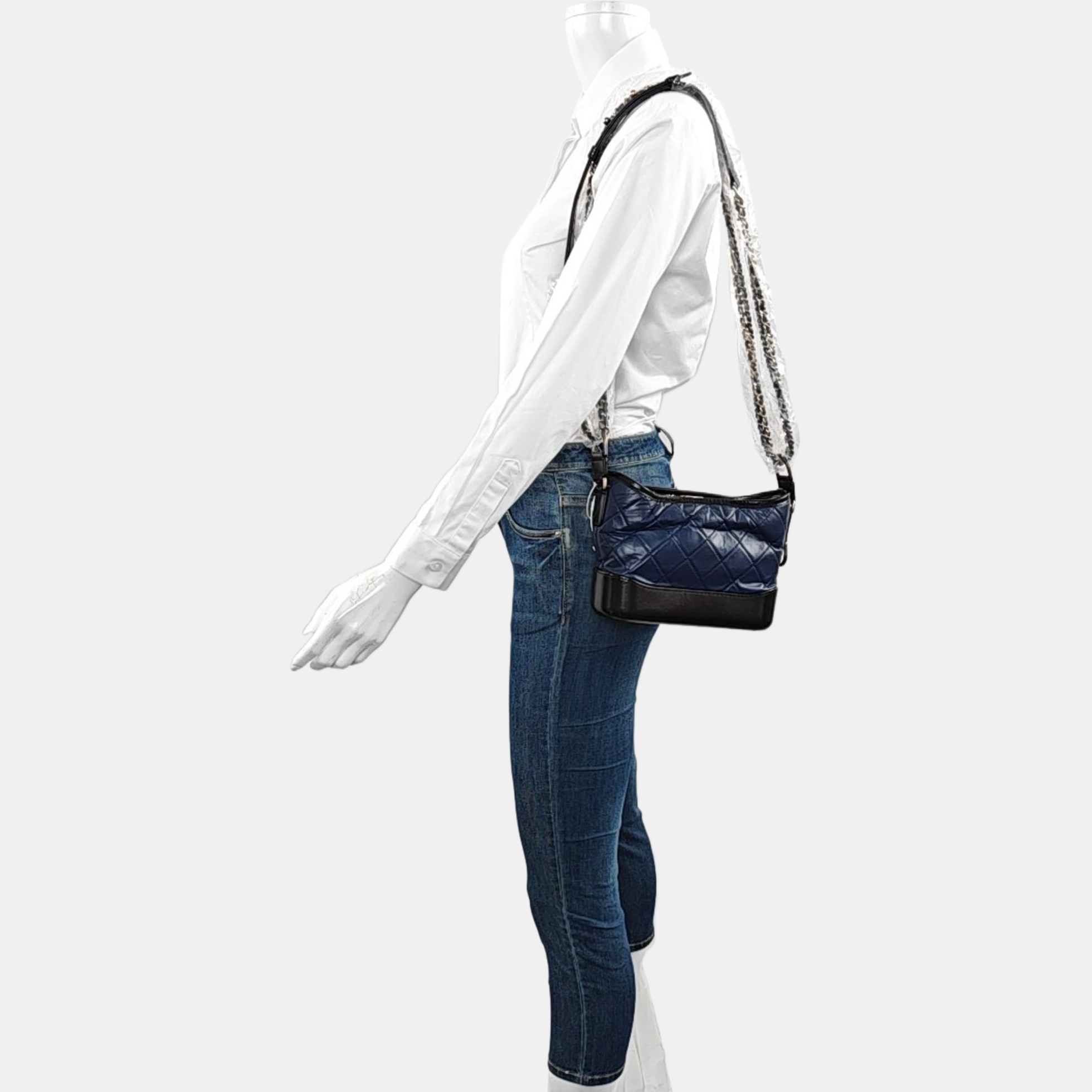 GABRIELLE Small Quilted Calfskin Blue